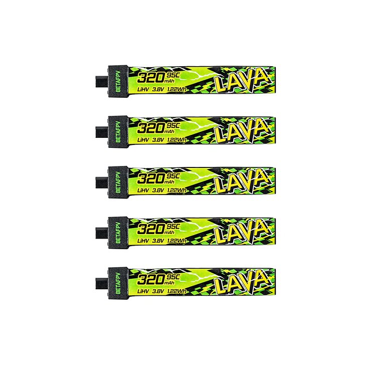 BetaFPV LAVA II Lipo Akku 95C LiHV 320mAh 1S 5 Stück - Thumbnail 1
