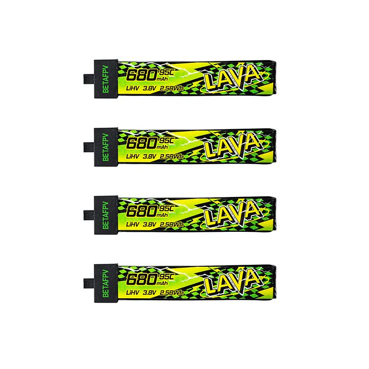 BetaFPV LAVA II Lipo Akku 95C LiHV 680mAh 1S 4 Stück - Thumbnail 1