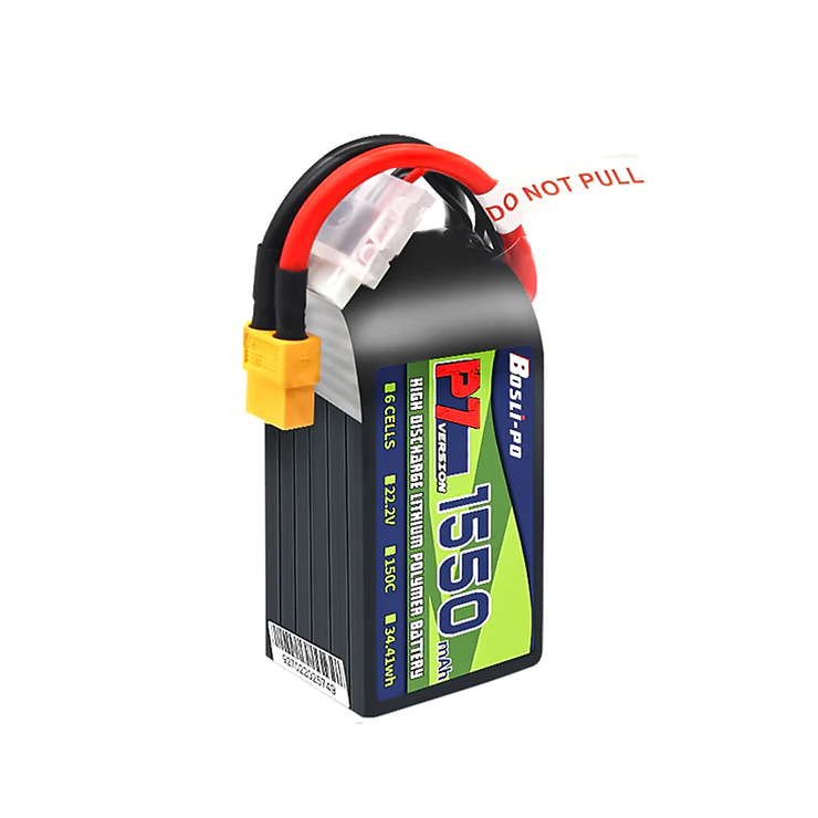 BosLipo P7 Batterie 1550mAh 22,2V 6S 150C Lipo Akku XT60 Plug - Thumbnail 2