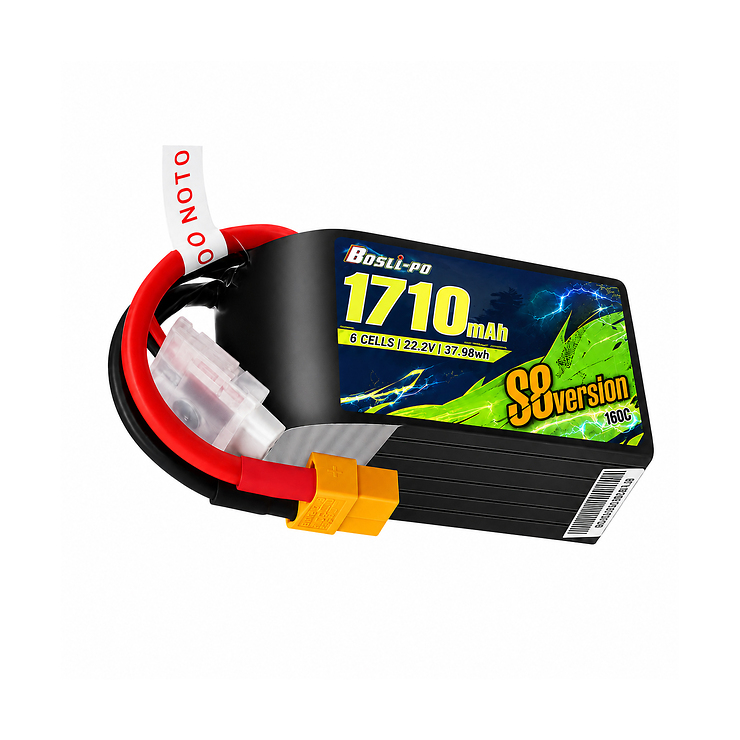 BosLipo S8 Batterie 1710mAh 22,2V 6S 160C Lipo Akku XT60 Plug - Thumbnail 1