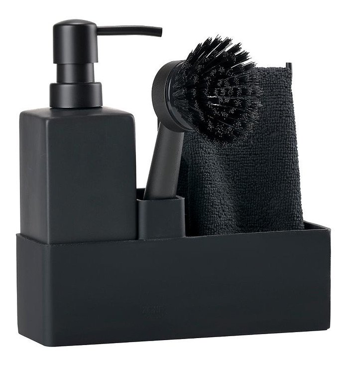 Zone Denmark 4-częściowy zestaw do mycia naczyń 6 x 20 cm silikonowo-ceramiczny czarny - Thumbnail 2