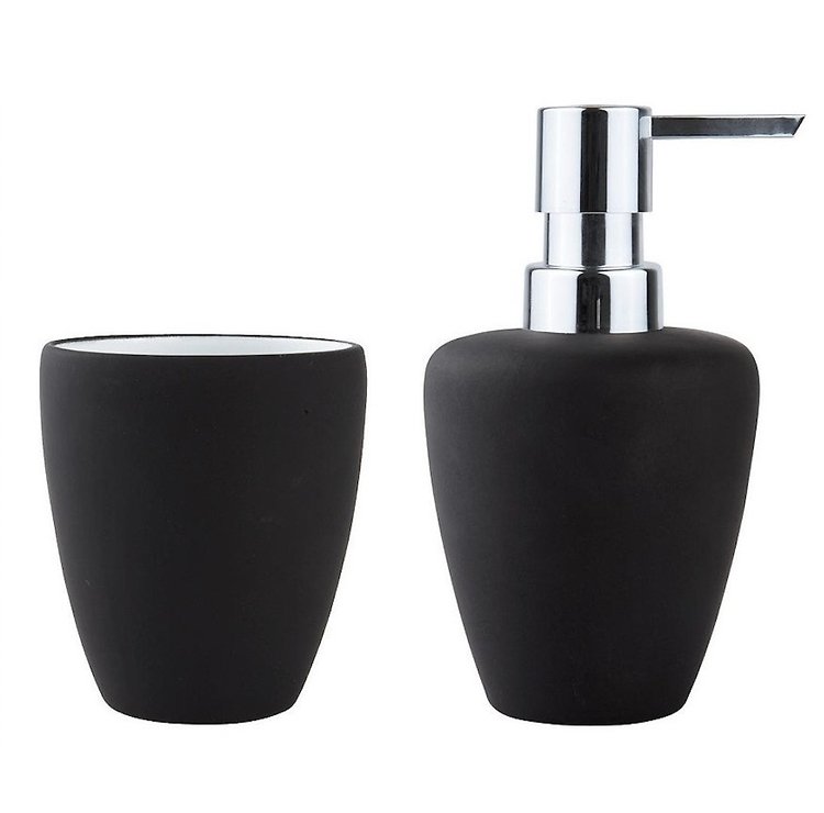 Set de bain Zone Danemark Confetti Soft noir mat - Thumbnail 1