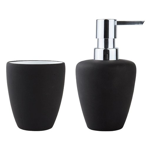 Zone Denmark bath set Confetti Soft black matt