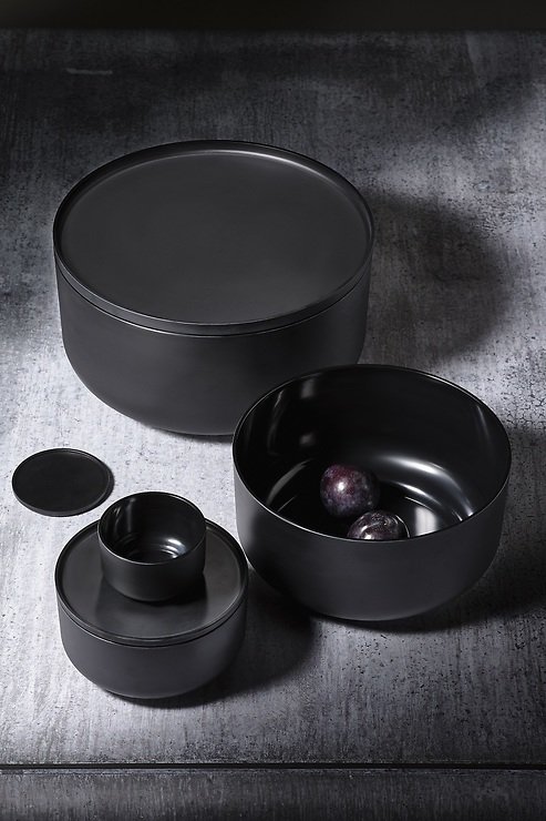 Zone Schüssel mit Deckel Peili 9 x 6 cm Melamin schwarz - Thumbnail 2
