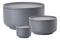 Zone bowl with lid Peili set of 3 melamine gray - Thumbnail 1