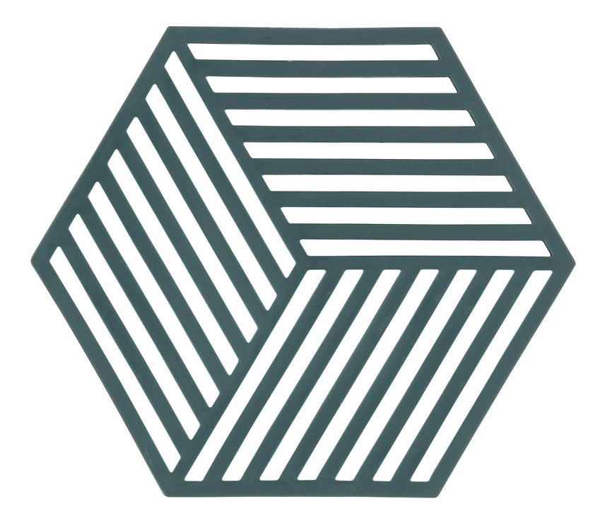 Zone Denmark Topfuntersetzer Hexagon Streifen 14 x 16 cm Silikon Kaktus - Thumbnail 1