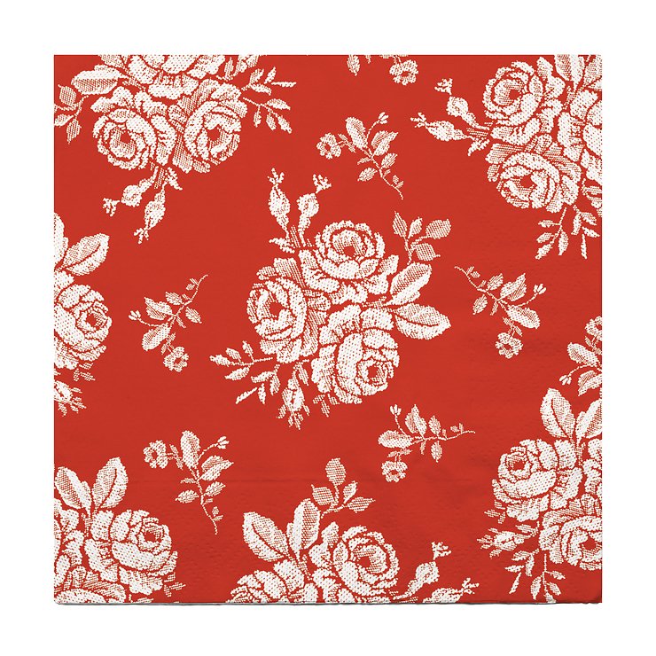 Villa Collection Napkins 20 pieces roses red 33 x 33cm - Pic 1