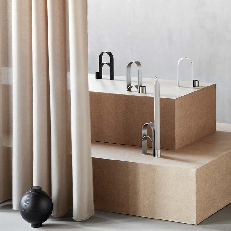 Kristina Dam świecznik Arch Vol 1 stal nierdzewna srebrny - Thumbnail 2