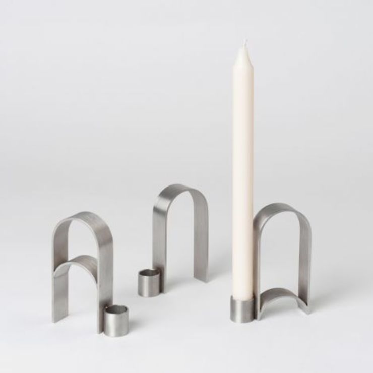 Kristina Dam świecznik Arch Vol 2 stal nierdzewna srebrny - Thumbnail 2