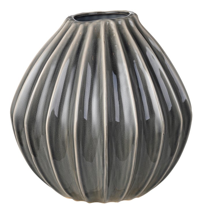 Broste Vase Wide Keramik dunkelgrau 30 cm - Pic 1