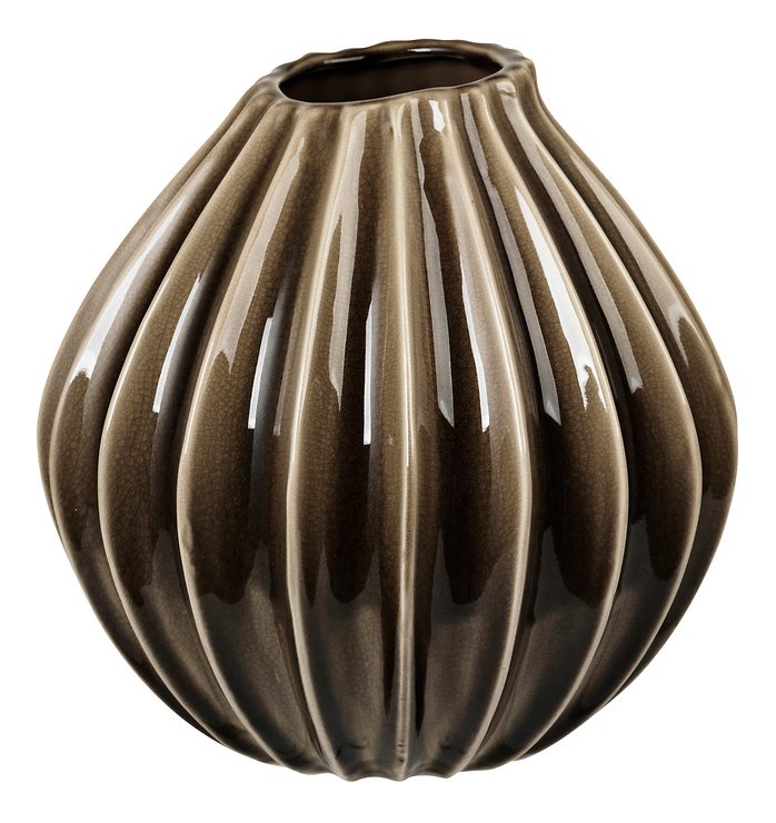 Broste Vase Wide Keramik braun 25 cm - Pic 1