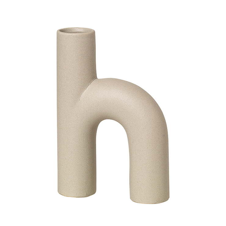 Broste Copenhagen Vase Hector stoneware beige - Thumbnail 1