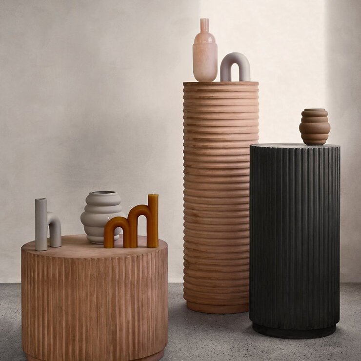 Broste Copenhagen Vaso Hector in gres grigio chiaro - Thumbnail 3