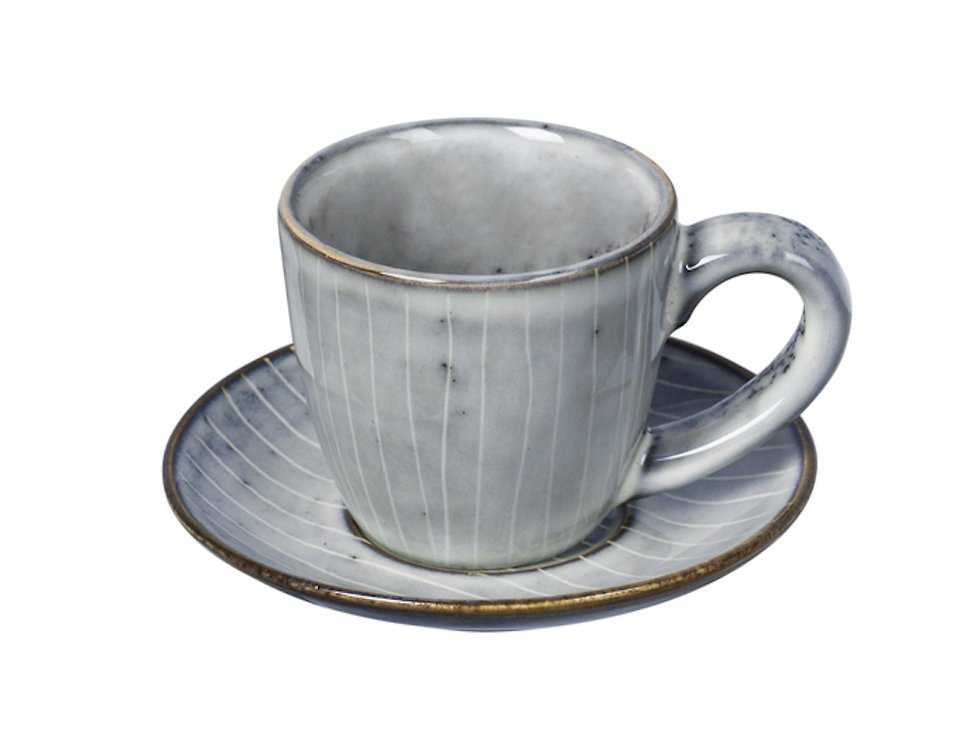 Broste cup with saucer Nordic Sea 150 ml ceramic gray - Pic 1