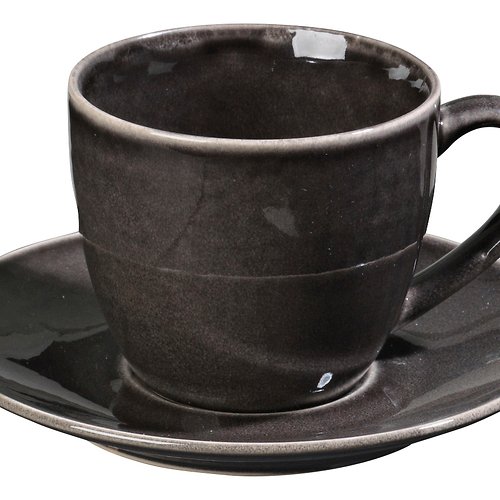 Broads Cup and saucer Nordic Coal 150ml ceramic Charcoal