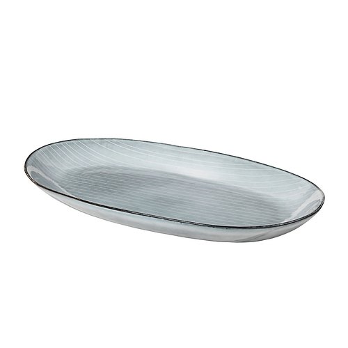 Broste Copenhagen Plato de Servir Ovalado Nordic Sea 18 x 30 cm Cerámica Gris