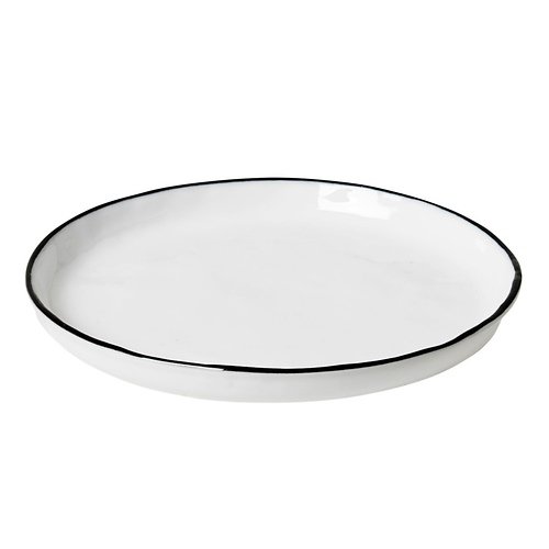 Placa lateral Sal 13,8 cm porcelana blanca negra