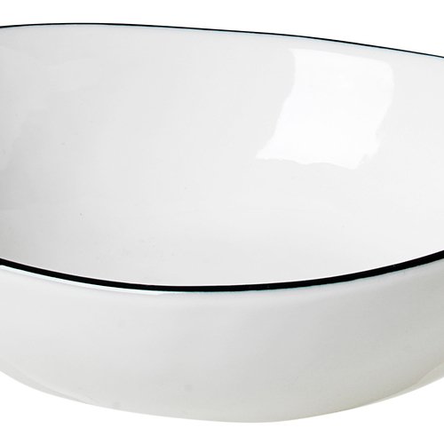 Brooms bowl salt oval 14 cm porcelain white black