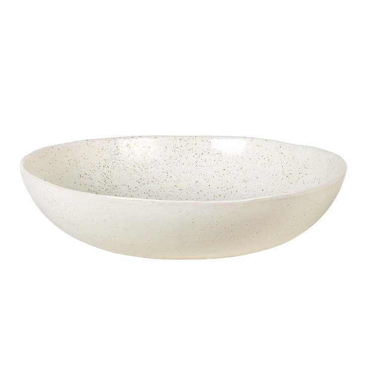 Broste Copenhagen Salatschale Nordic Vanilla 34cm Steingut creme - Thumbnail 1