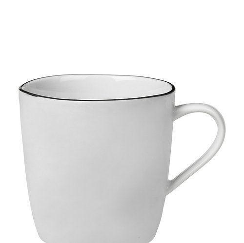 Broste Copenhagen Tea Cup Salt 250ml porcelain white black