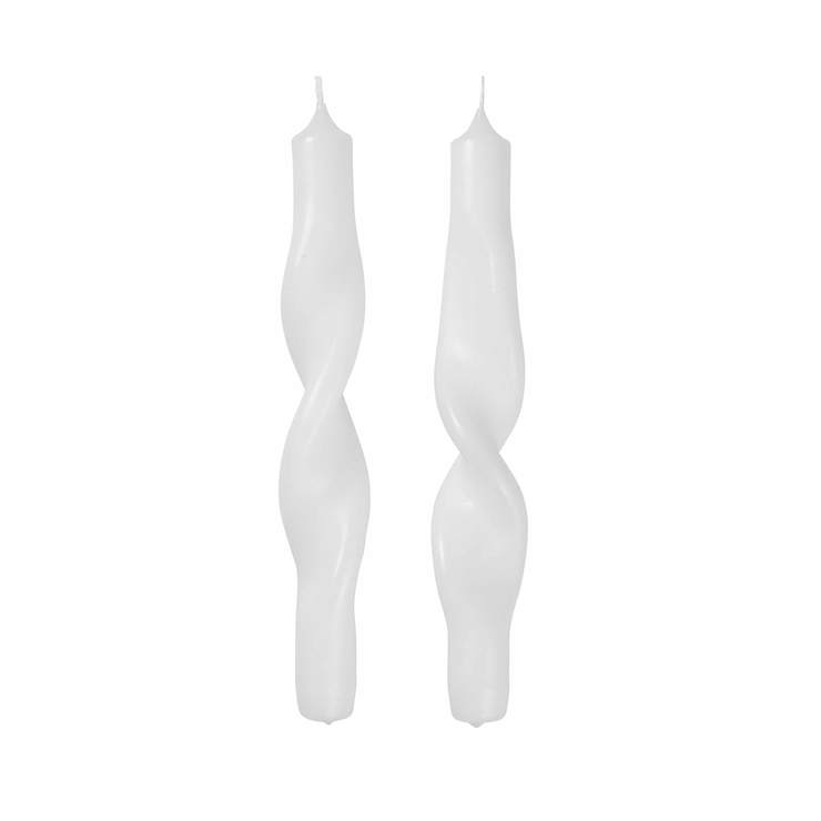 Broste Copenhagen Candle Twist 23 cm bianco - Thumbnail 1