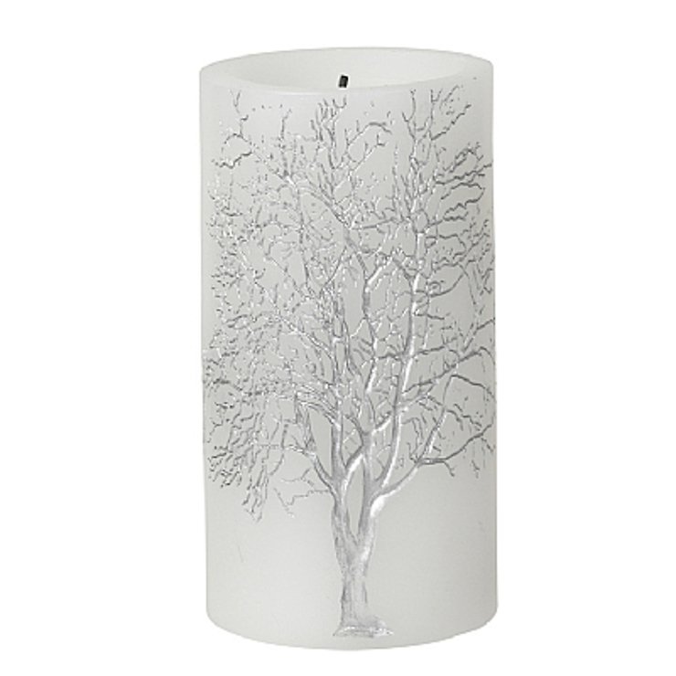 Broste LED Kerze Branch weiß silber Baum 7,5 x 15cm - Pic 1