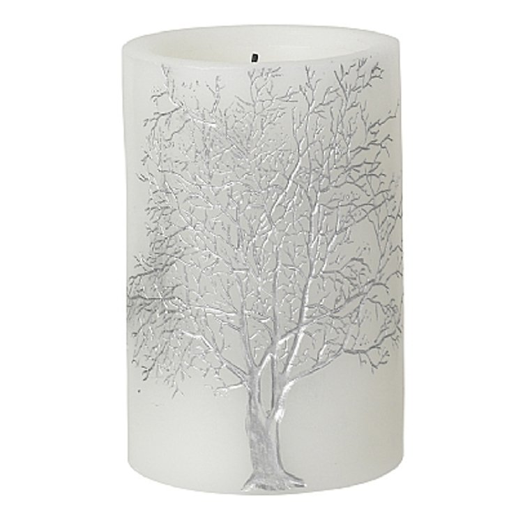 Broste LED Kerze Branch Baum 10 x 15cm weiß silber - Pic 1