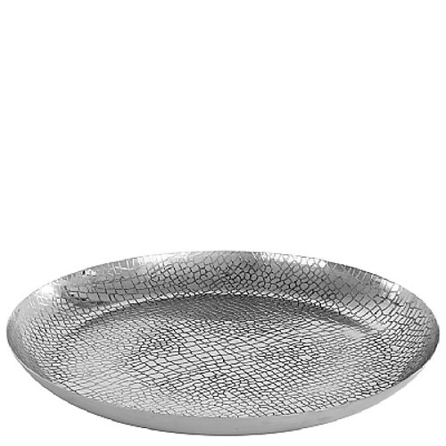 Brostems candle bowl Crocodile aluminium silver round 36cm