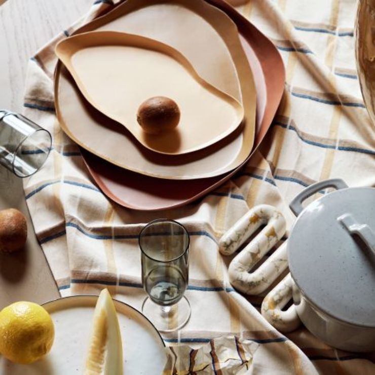 Broste Copenhagen Servierplatte Mie 34cm Eisen braun - Thumbnail 2