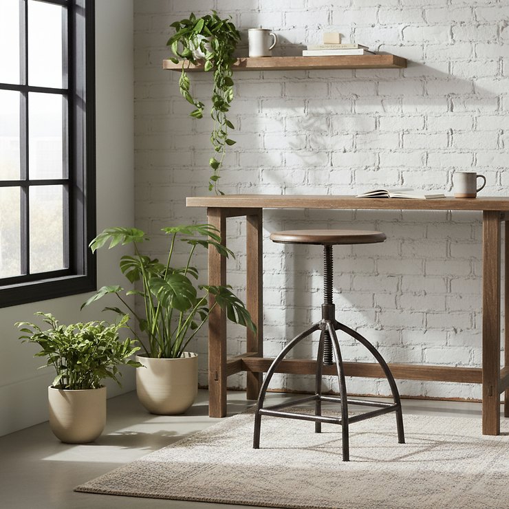 Stołek obrotowy Broste Sire drewno mango naturalne żelazo - Thumbnail 1