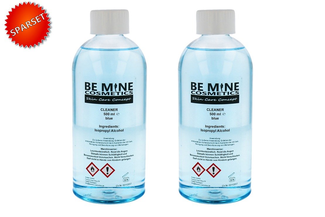bemine cosmetics Cleaner 500 ml Alcohol isopropílico 99,9% 2 pcs. set económico - Pic 1