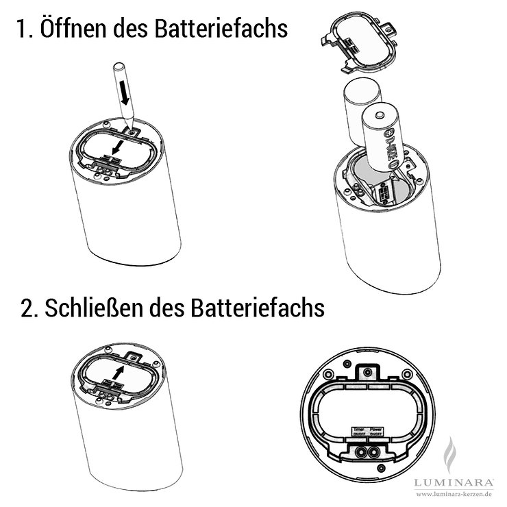 Luminara LED Kerzen 3er Set elfenbein D 10 mit Fernbedienung - Thumbnail 3