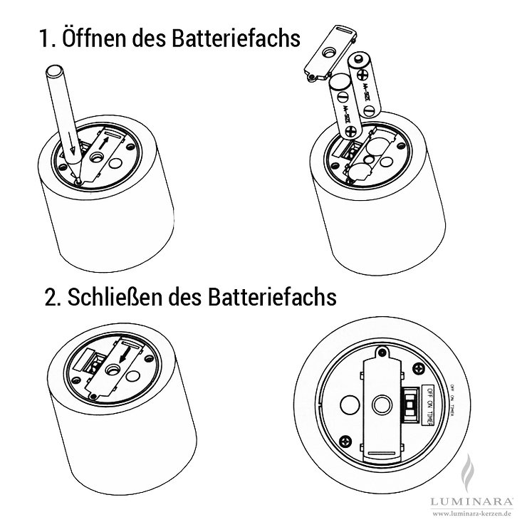 Luminara LED Kerzen 3er Set weiß D 8cm glatt - Thumbnail 2