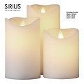 Bougie LED Sirius Set de 3 Sara Exclusive 10 x30 x20 x12 cm blanc