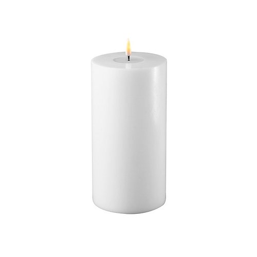 Deluxe Homeart LED Kerze Echtwachs fernbedienbar 5x10 cm weiß