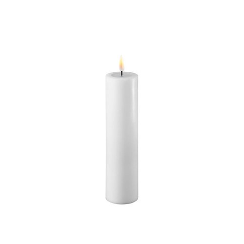 Deluxe Homeart LED Kerze Echtwachs fernbedienbar 5x20 cm weiß