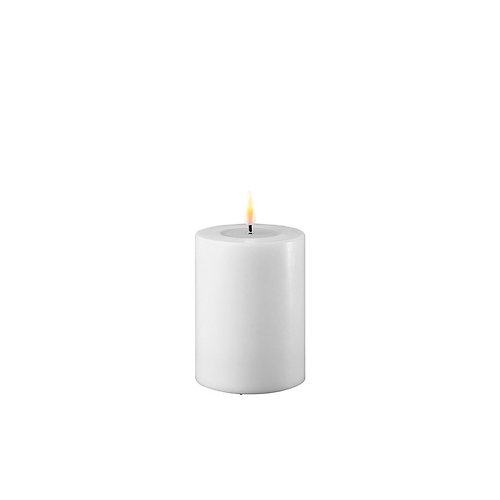 Deluxe Homeart LED Kerze Echtwachs fernbedienbar 7,5x10 cm weiß