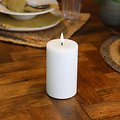 Deluxe Homeart LED candle real wax remote controlled 7,5x12,5 cm white - Thumbnail 2