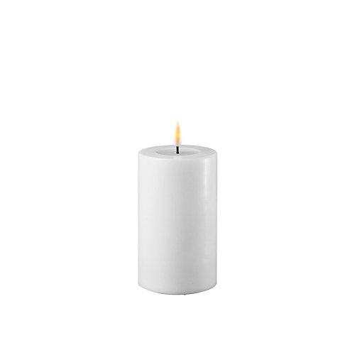 Deluxe Homeart LED Kerze Echtwachs fernbedienbar 7,5x12,5 cm weiß