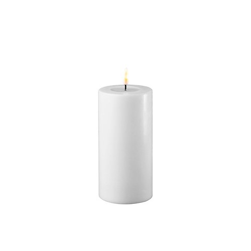 Deluxe Homeart LED Kerze Echtwachs fernbedienbar 7,5x15 cm weiß