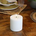 Deluxe Homeart LED candle real wax remote controlled 10x15 cm white - Thumbnail 2