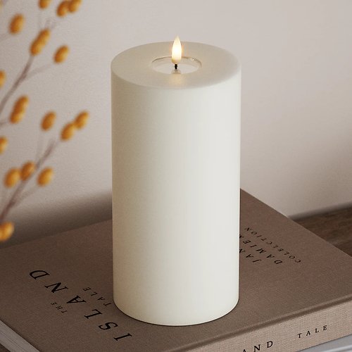 Deluxe Homeart LED lumânare ceară reală controlată de la distanță 10x20 cm alb
