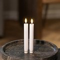 Deluxe Homeart LED stick candle real wax remote controlled set of 2 2.2x15 cm white - Thumbnail 2