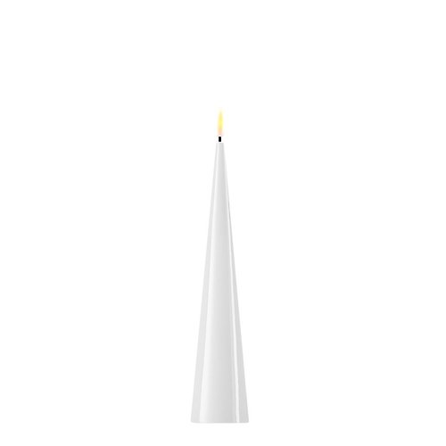 Deluxe Homeart LED Kegelkerze Echtwachs fernbedienbar 5x20 cm weiß