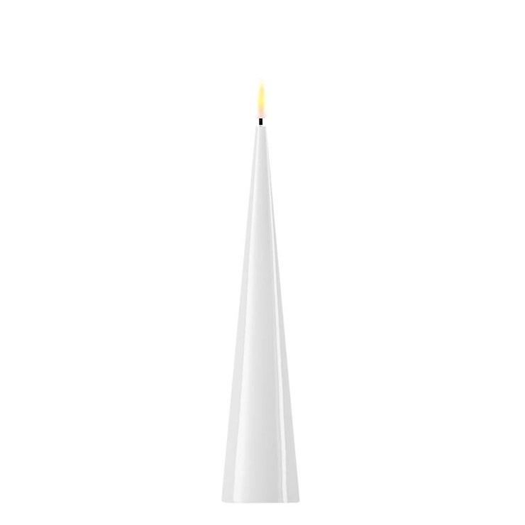 Deluxe Homeart LED vela cónica de cera real con mando a distancia 5x28 cm blanco - Pic 1