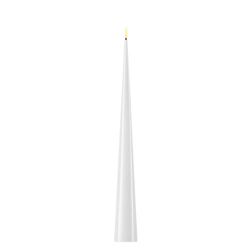 Deluxe Homeart LED Kegelkerze Echtwachs fernbedienbar 5x38 cm weiß