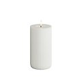 Deluxe Homeart LED candle real wax remote controlled 7,5x15 cm grooved white