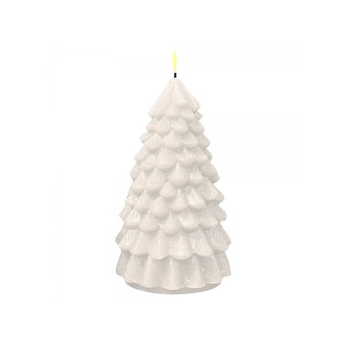 Deluxe Homeart LED Kerze Weihnachtsbaum fernbedienbar 10x18 cm weiß