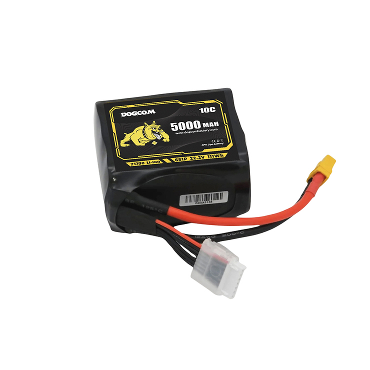 Dogcom Batterie 5000mAh 22,2V 6S1P 10C Li-ion Akku XT60 Plug - Thumbnail 1