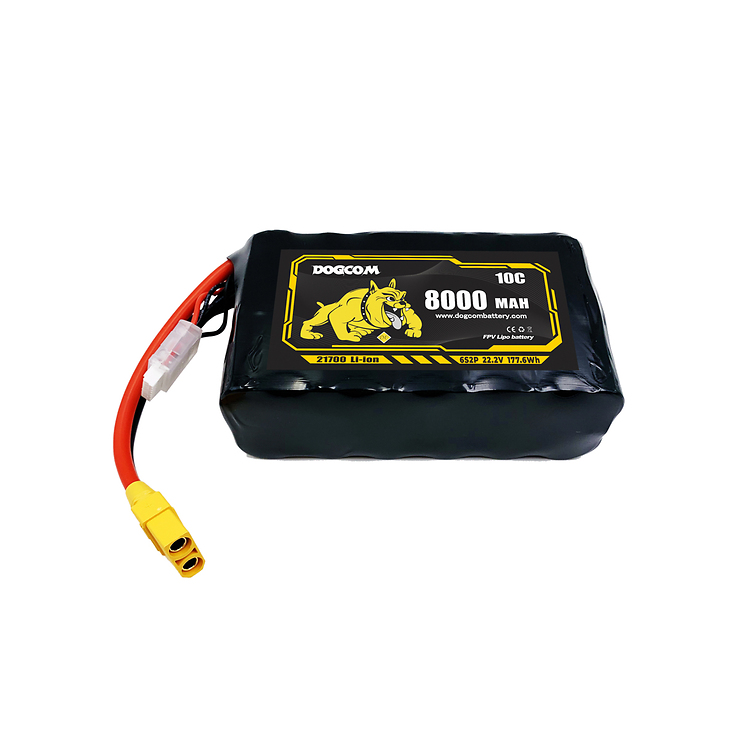 Dogcom Batterie 8000mAh 22,2V 6S2P 10C Li-ion Akku XT60 Plug - Thumbnail 1